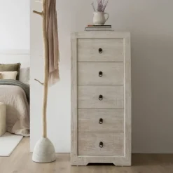 Oblak Commode en bois massif blanc shabby^Banak Hot