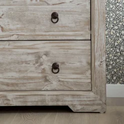 Oblak Commode en bois massif blanc shabby^Banak Online