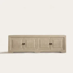 Oblak Mueble tv de madera maciza blanco shabby de 200 cm^Banak Outlet