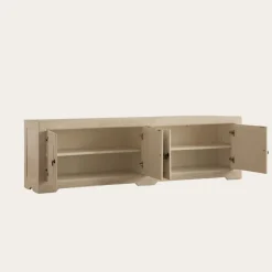 Oblak Mueble tv de madera maciza blanco shabby de 200 cm^Banak Outlet