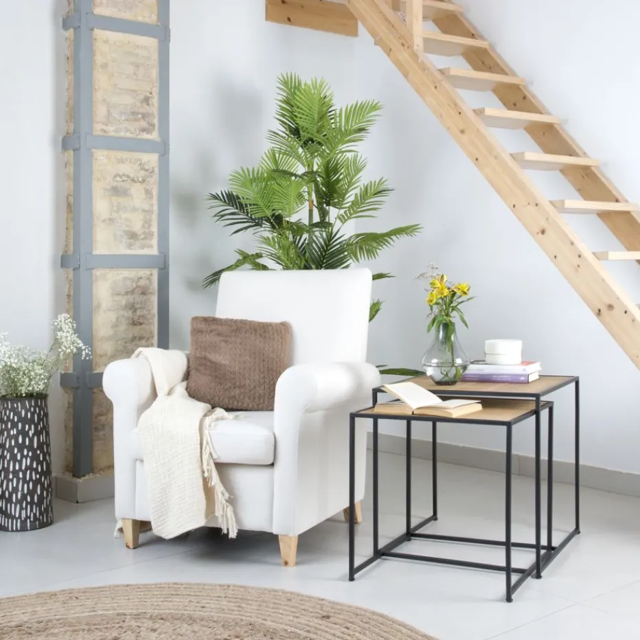 Oslo Ensemble de 2 tables d'appoint en bois et métal^Banak Best