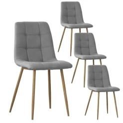 Pack 4 chaises basilea rembourrée gris^Banak Hot