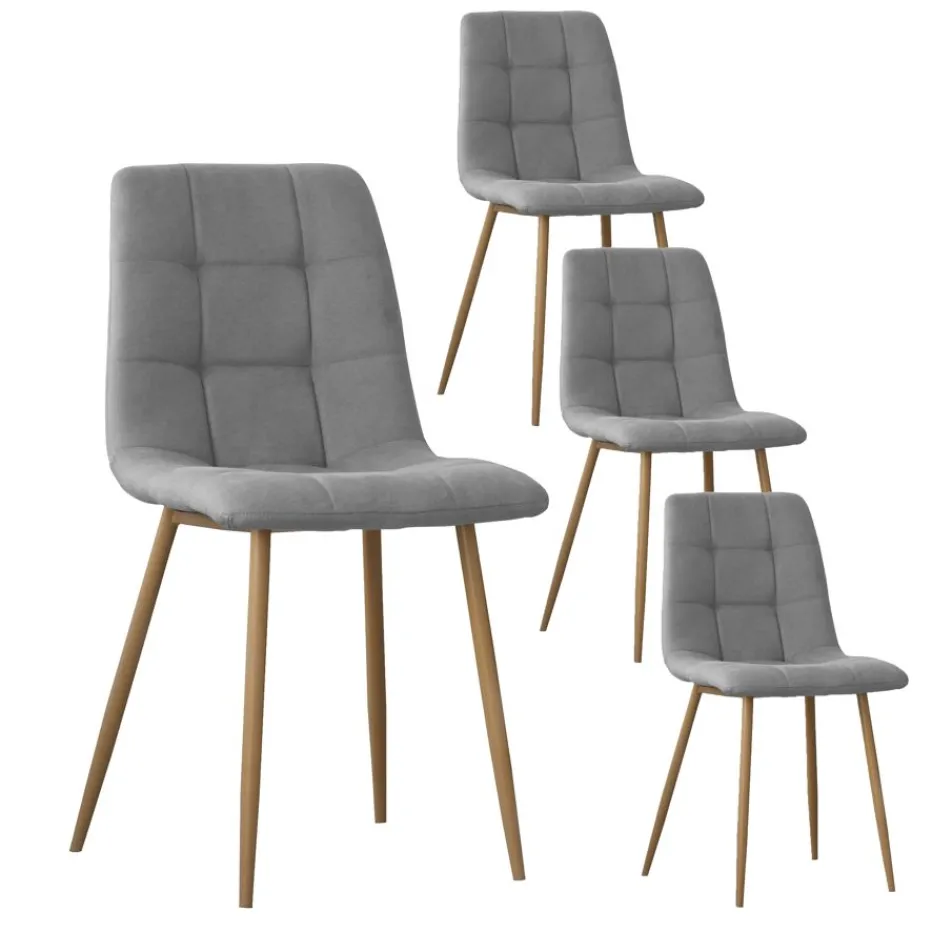 Pack 4 chaises basilea rembourrée gris^Banak Hot