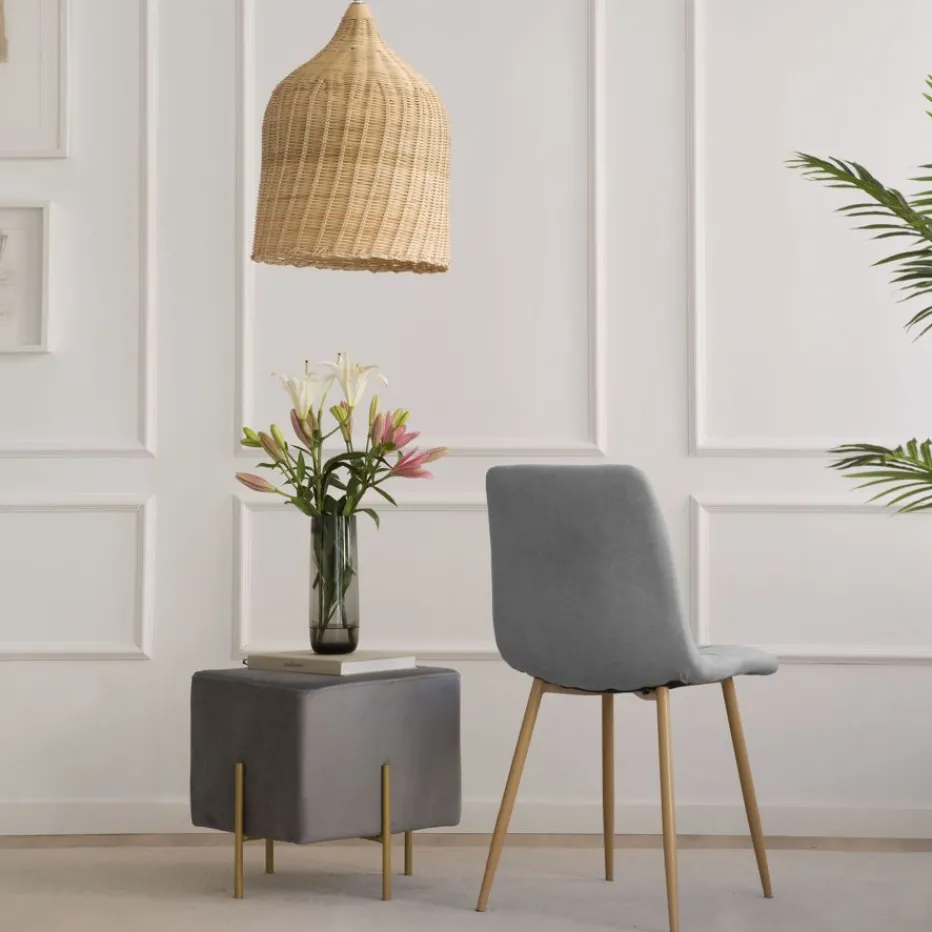 Pack 4 chaises basilea rembourrée gris^Banak Hot
