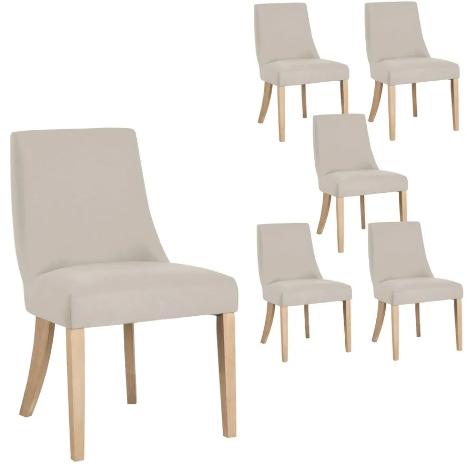 Pack 6 chaises bimba rembourrée beige^Banak Online