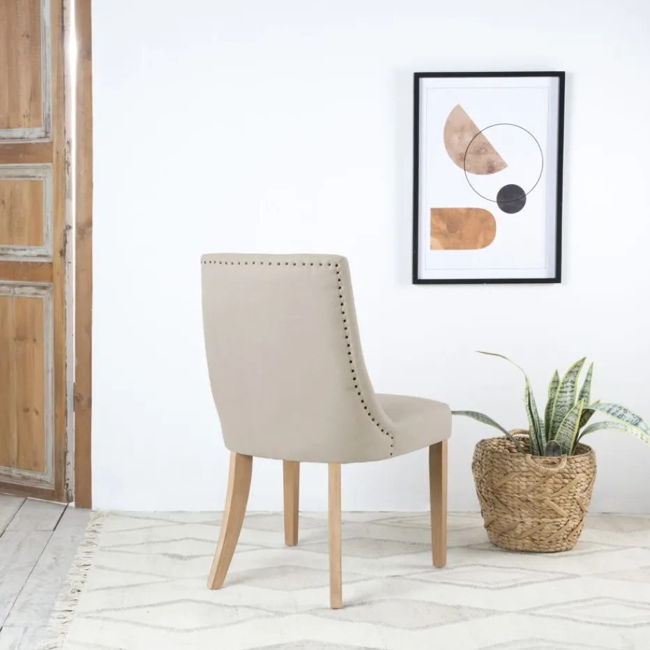 Pack 6 chaises bimba rembourrée beige^Banak Online