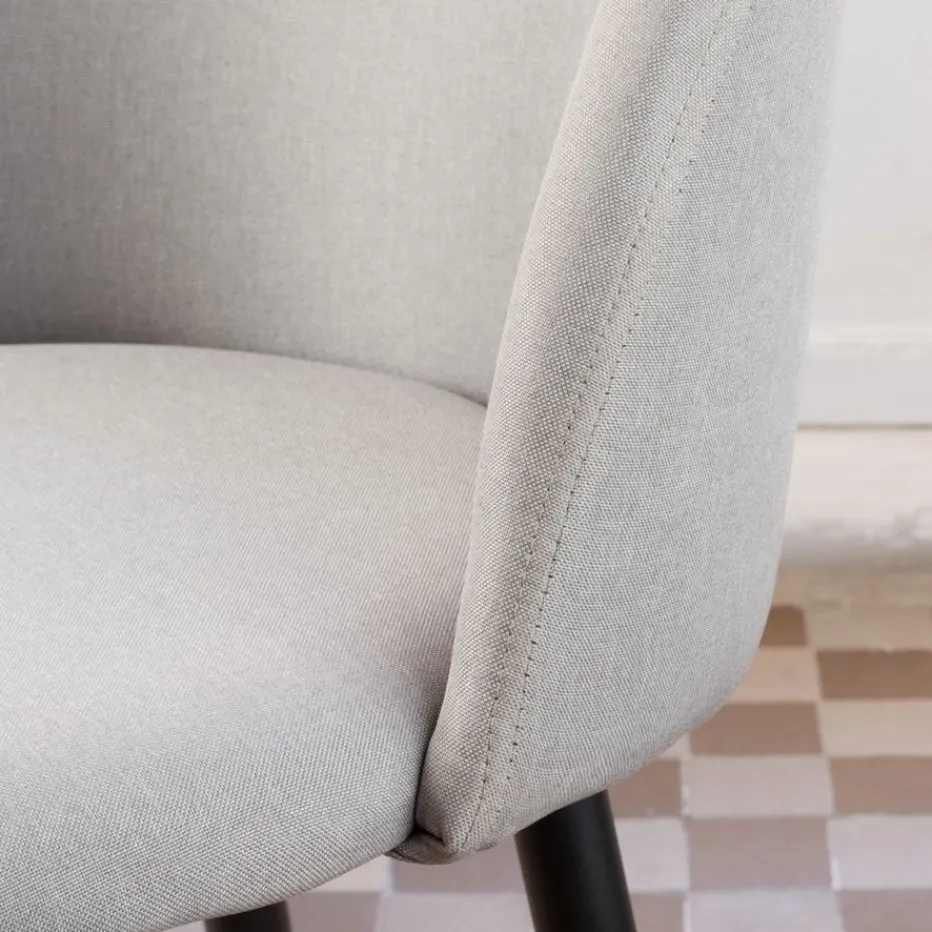 Pack 4 chaises curie rembourrée gris^Banak Outlet