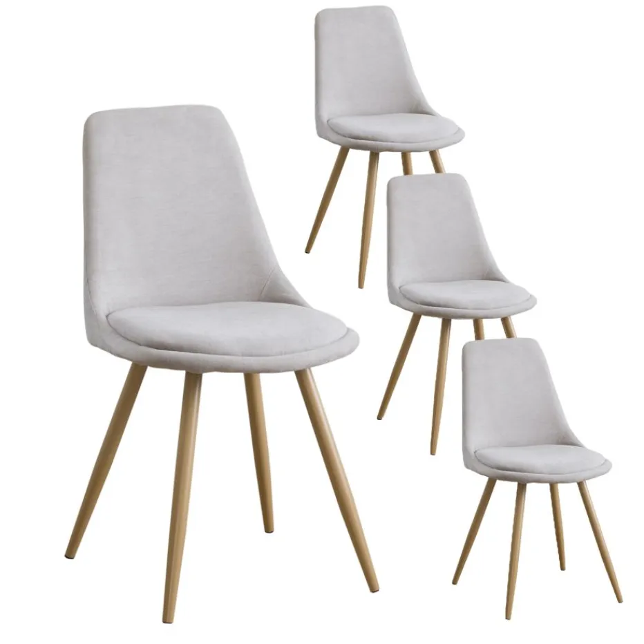 Pack 4 chaises devon rembourrée beige^Banak Best