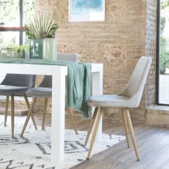Pack 4 chaises devon rembourrée beige^Banak Best