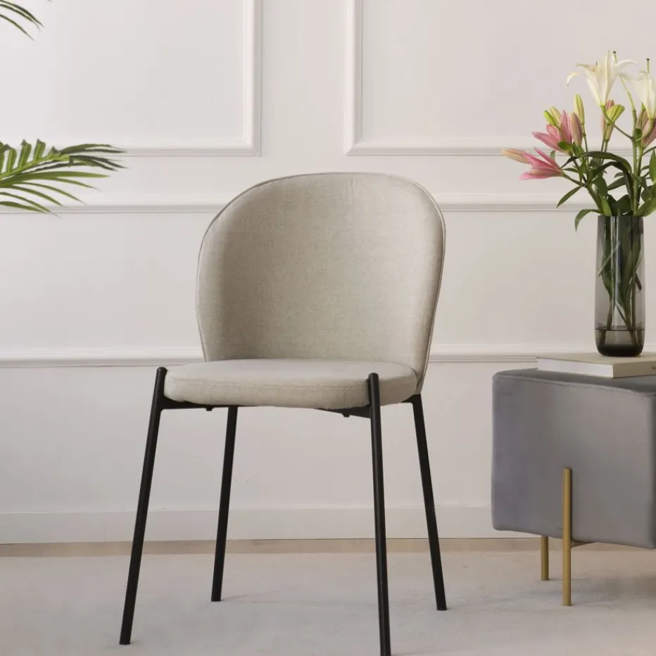 Pack 4 chaises nuren rembourrée beige^Banak Hot