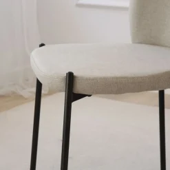 Pack 2 chaises nuren rembourrée beige^Banak Discount