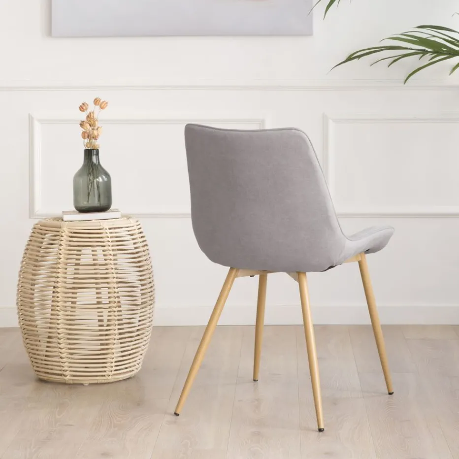 Pack 4 chaises roma rembourrée gris^Banak Hot