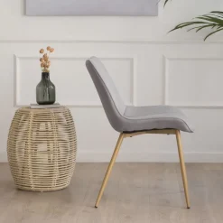 Pack 4 chaises roma rembourrée gris^Banak Hot