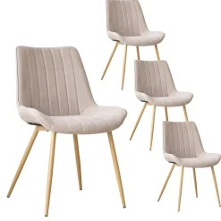 Pack 4 chaises roma rembourrée beige^Banak Hot