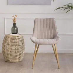 Pack 4 chaises roma rembourrée beige^Banak Hot