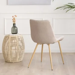 Pack 4 chaises roma rembourrée beige^Banak Hot