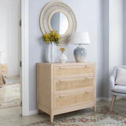 Pandora Commode en bois et rotin^Banak