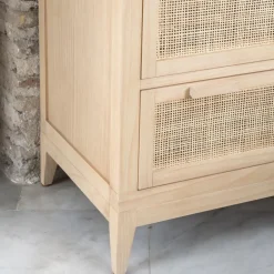 Pandora Commode en bois et rotin^Banak