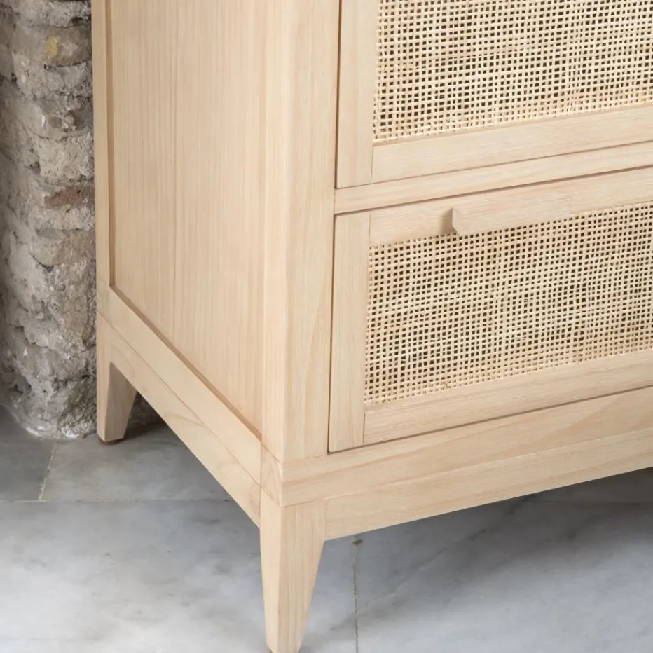 Pandora Commode en bois et rotin^Banak