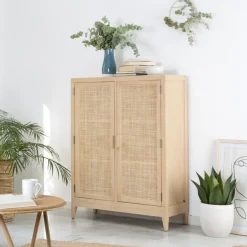Pandora Meuble d'appoint en bois et rotin^Banak Hot