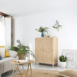Pandora Meuble d'appoint en bois et rotin^Banak Hot