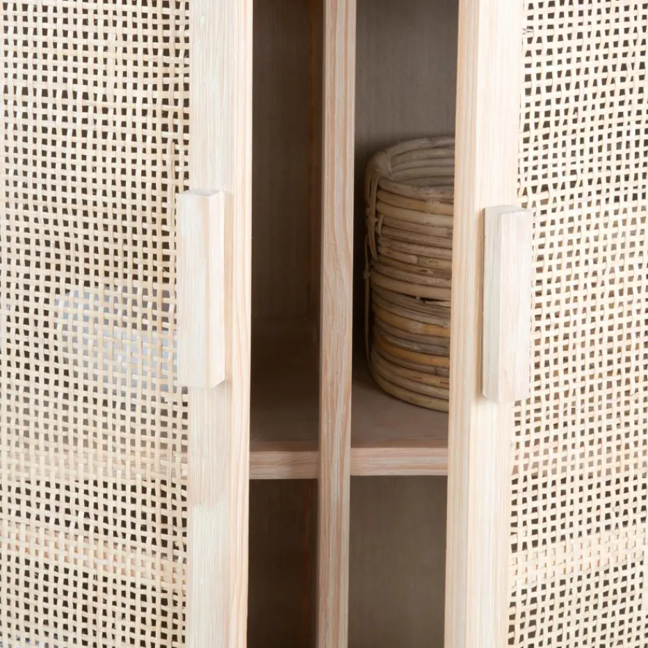 Pandora Meuble d'appoint en bois et rotin^Banak Hot