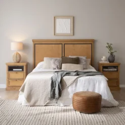 Parma Tête de lit en bois massif de manguier et métal pour lit de 150 et 160^Banak Sale