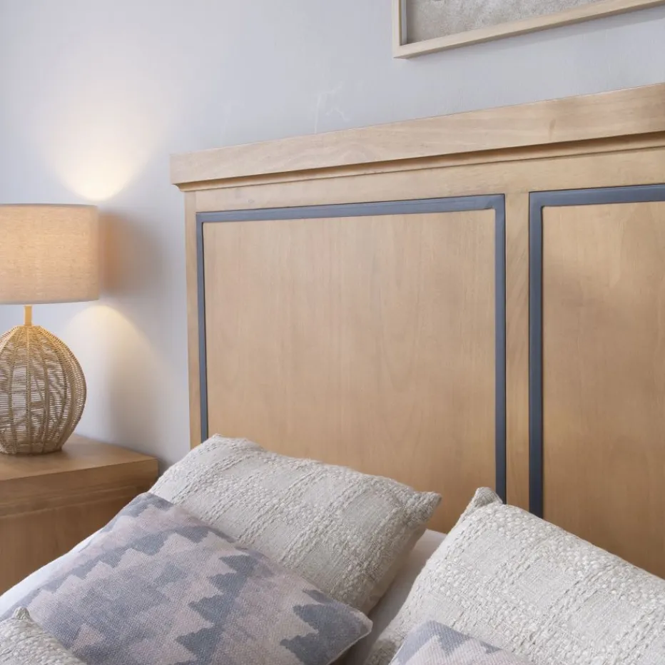 Parma Tête de lit en bois massif de manguier et métal pour lit de 150 et 160^Banak Sale