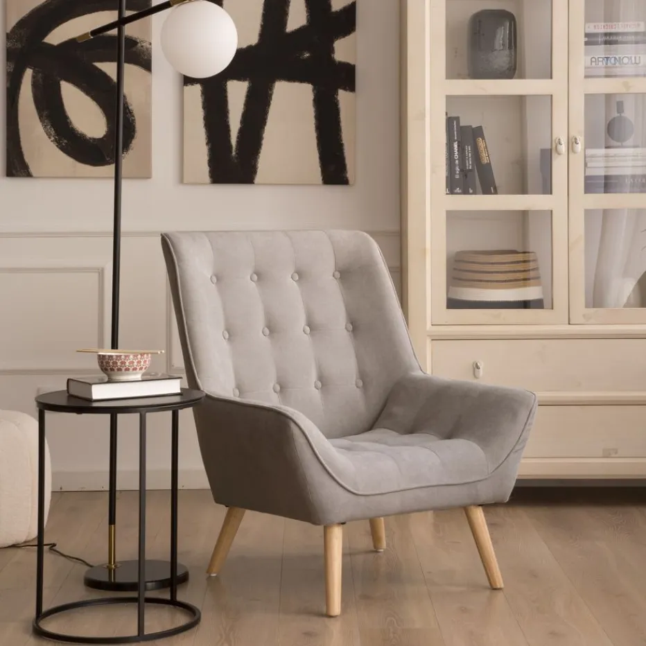 Reine Fauteuil gris perle^Banak