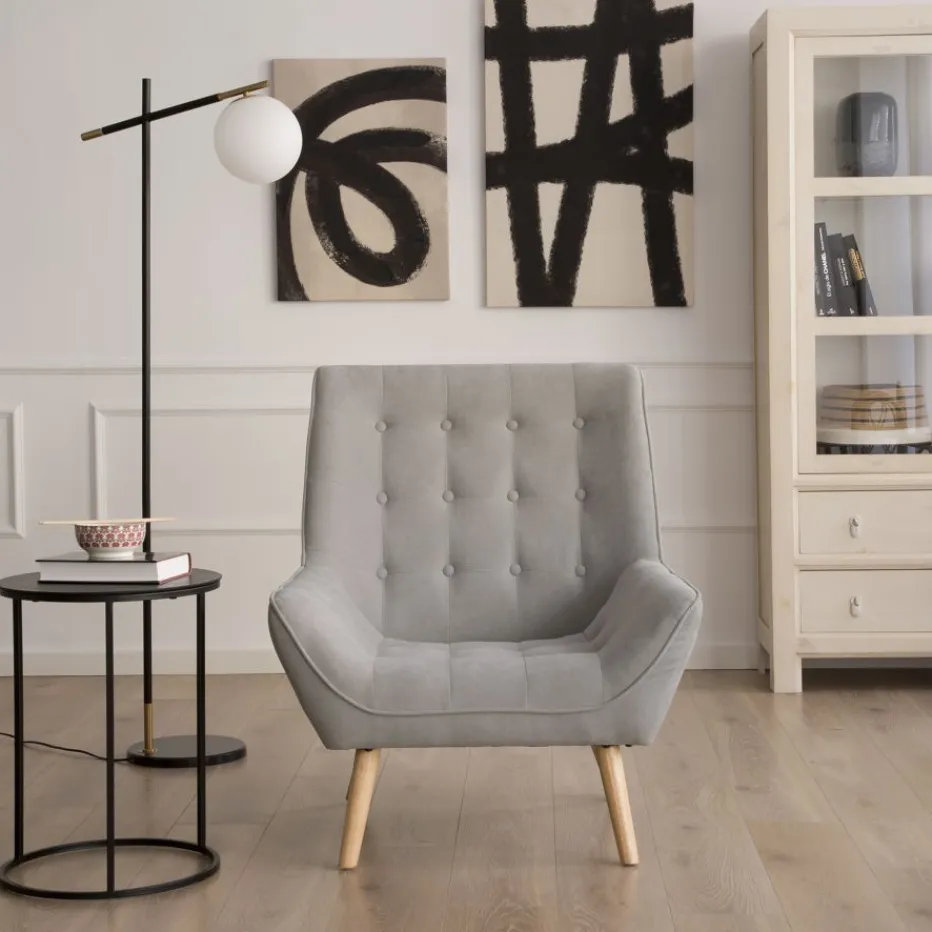 Reine Fauteuil gris perle^Banak