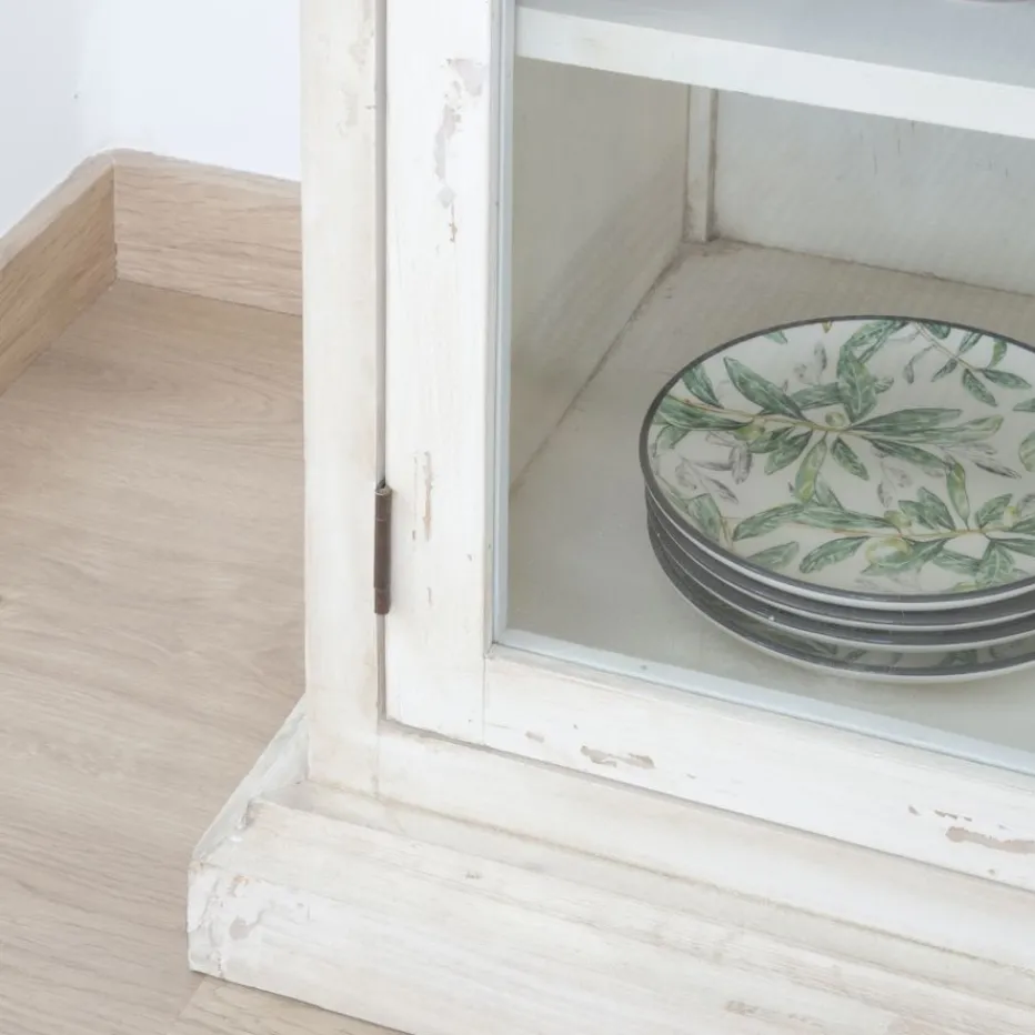 Samet Vitrine en bois massif avec 9 portes en verre^Banak Best