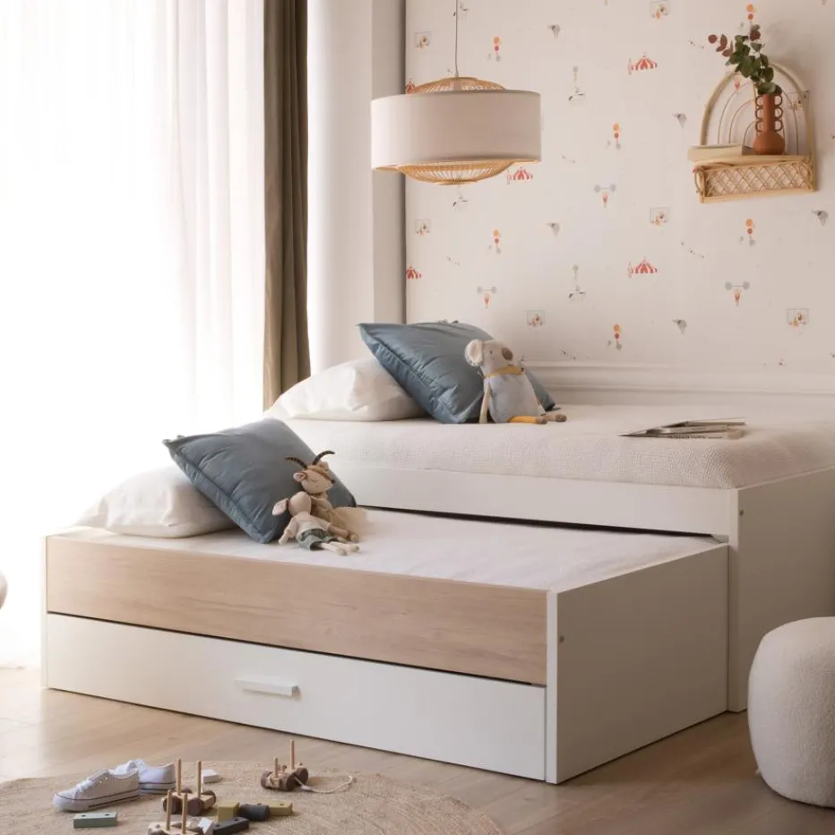 Set Lit gigogne avec rangement teo avec 2 matelas chester et 2 sommiers sumer^Banak Outlet