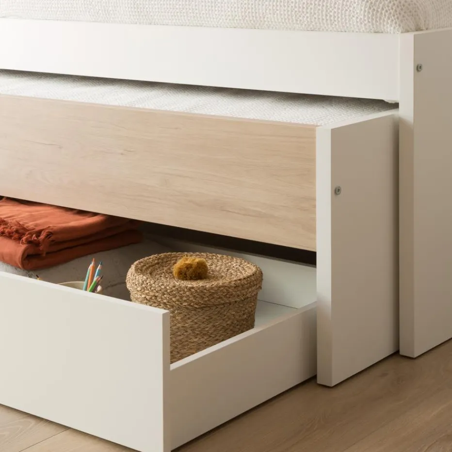 Set Lit gigogne avec rangement teo avec 2 matelas chester et 2 sommiers sumer^Banak Outlet