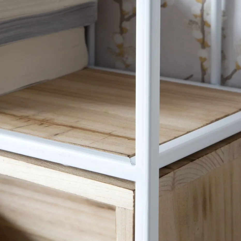 Shenan étagère murale en bois et métal blanc^Banak