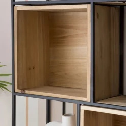 Shenan étagère murale en bois et métal noir^Banak Hot