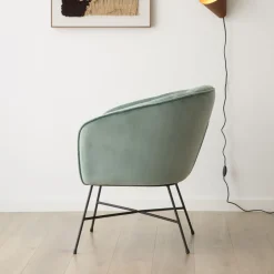 Sigrid Fauteuil en velours vert d'eau^Banak