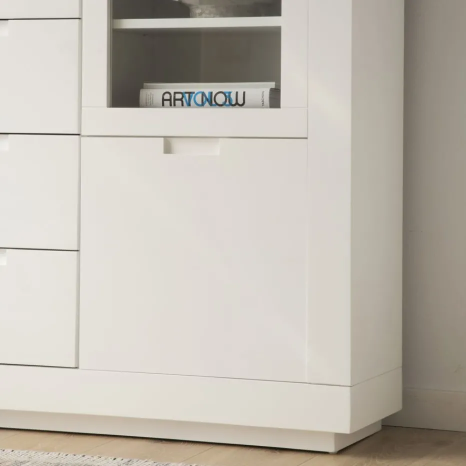 Sisal Buffet étroit en bois laqué blanc^Banak Clearance