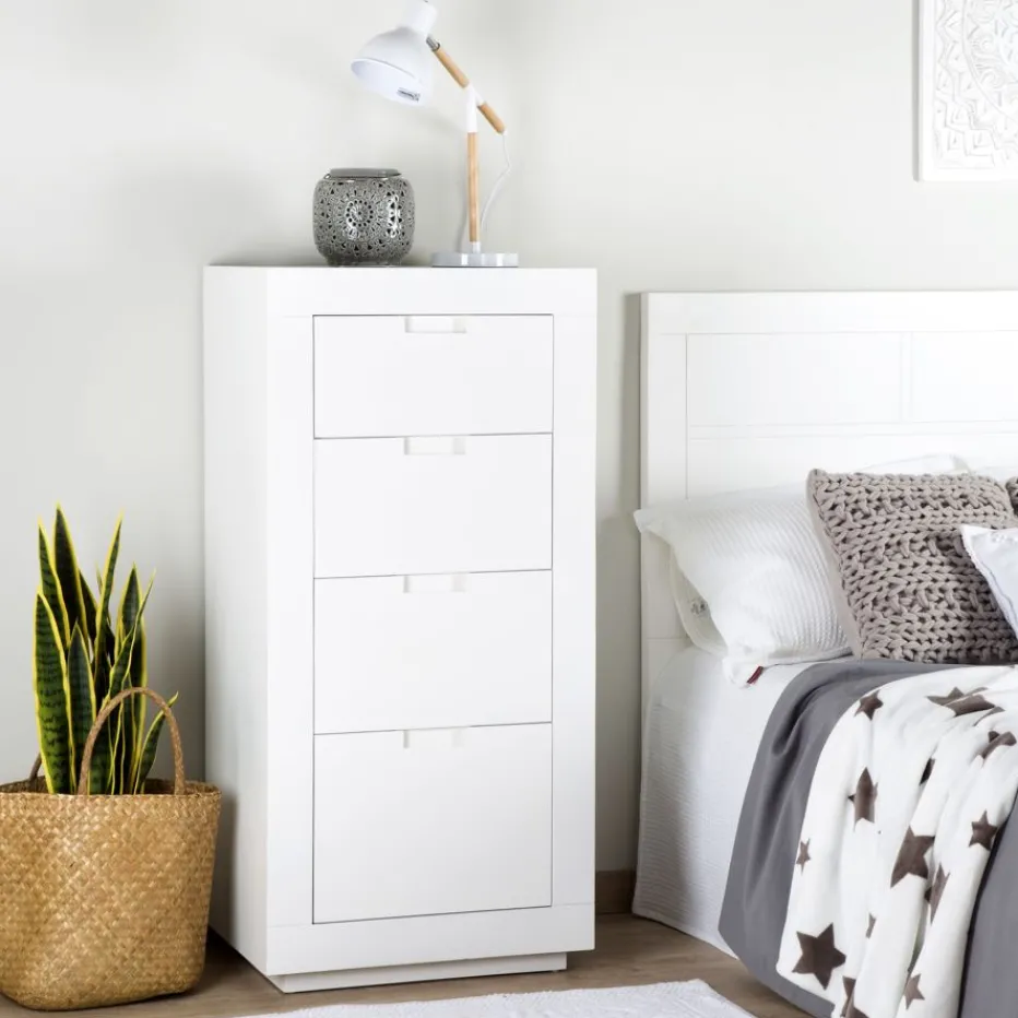 Sisal Commode en bois laqué blanc^Banak