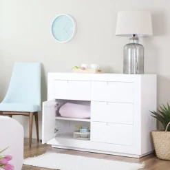 Sisal Commode en bois laqué blanc^Banak New