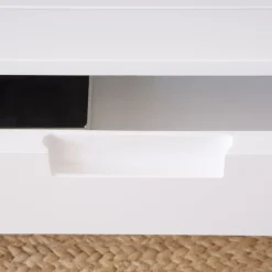 Sisal Table basse en bois laqué blanc^Banak Outlet