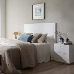 Sisal T&ecirc;te de lit en bois laqué blanc pour lit de 150 et 160^Banak