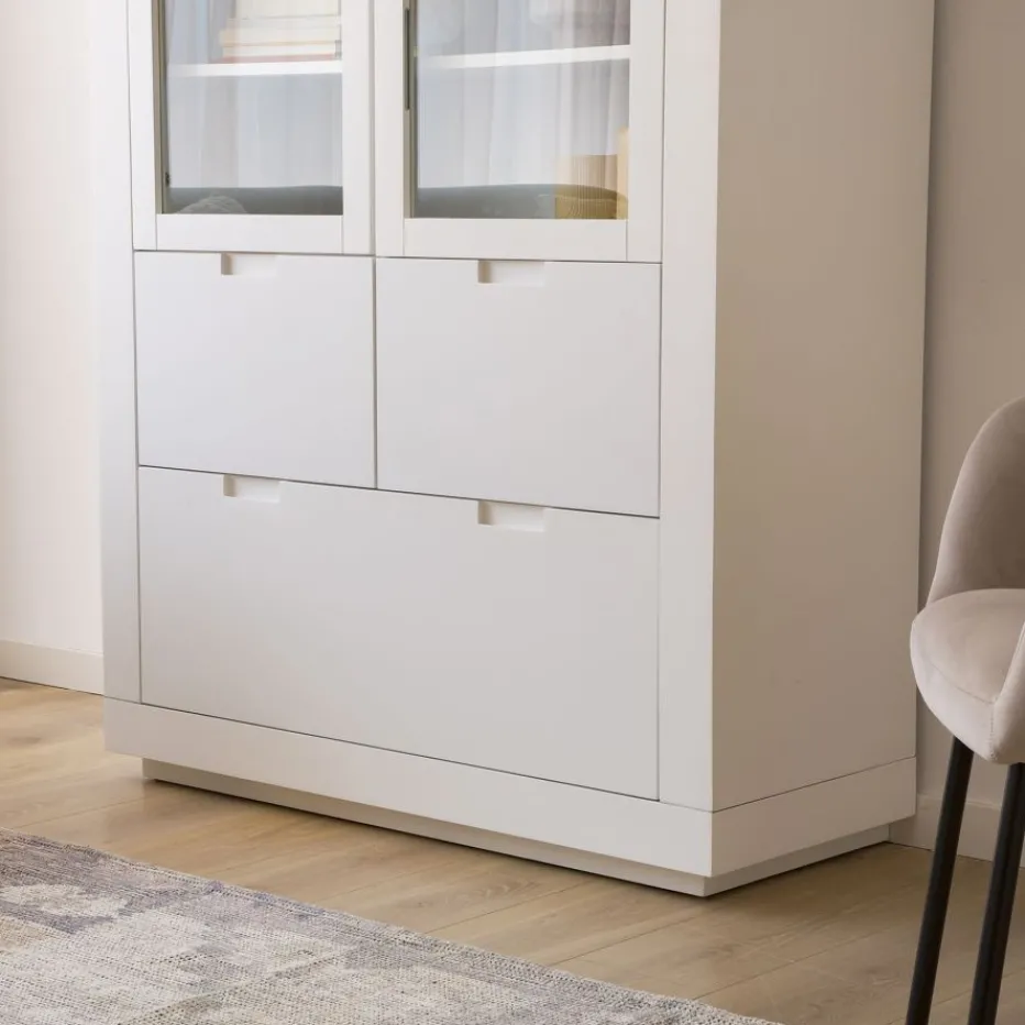 Sisal Vitrine en bois laqué blanc^Banak Outlet
