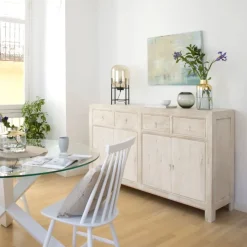 Soho Buffet en bois massif en blanc décapé^Banak Discount