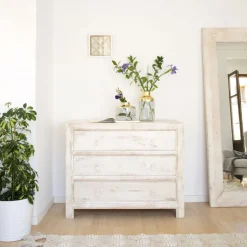 Soho Commode en bois massif de couleur blanc décapé^Banak Best