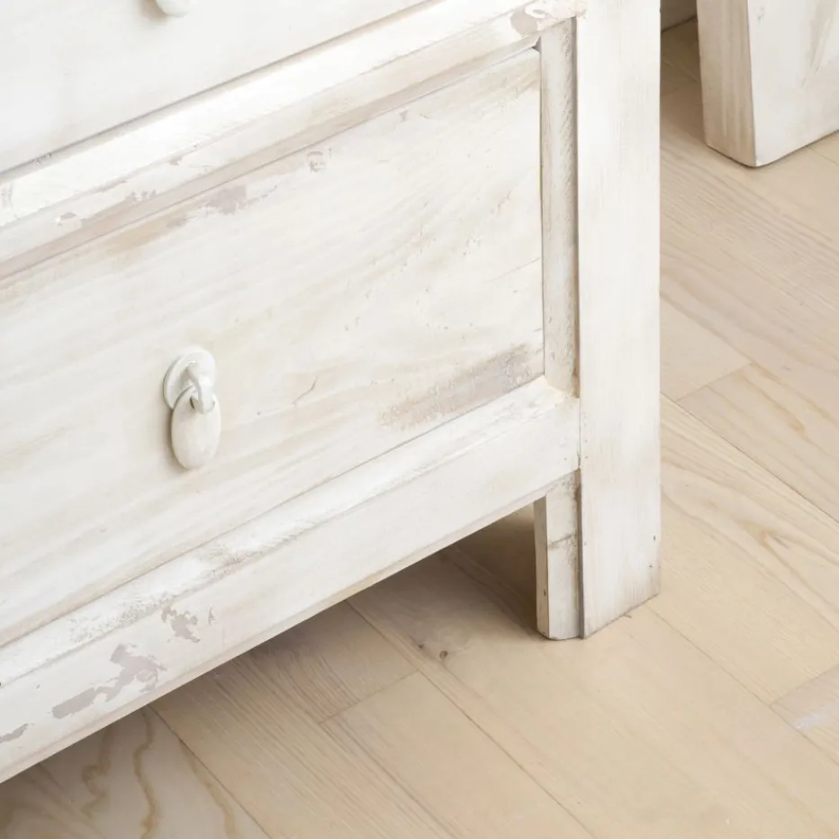 Soho Commode en bois massif de couleur blanc décapé^Banak Best