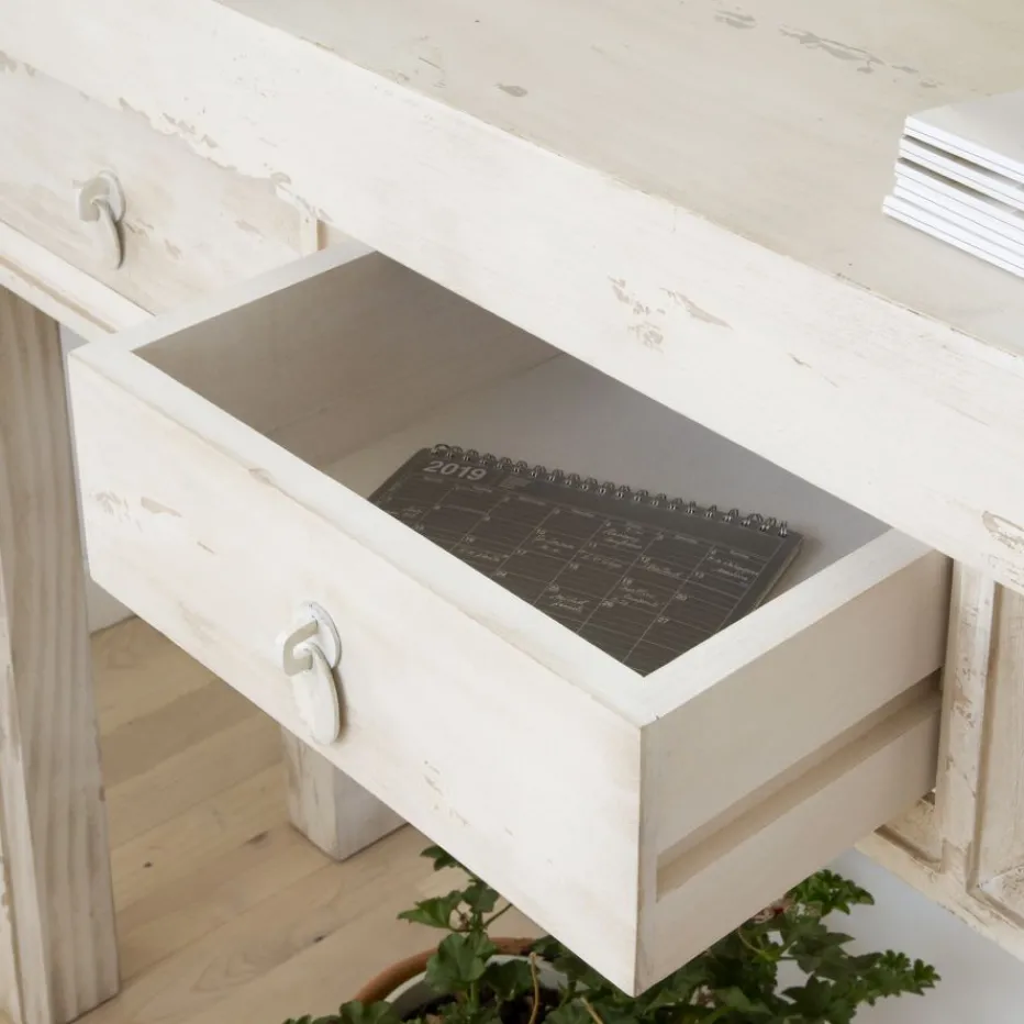 Soho Meuble d'entrée en bois massif en blanc décapé^Banak Online