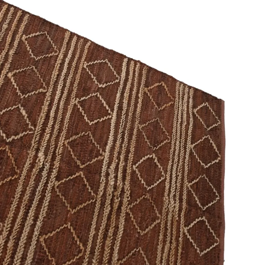 Sokam Tapis de salon en jute et cuir^Banak Sale