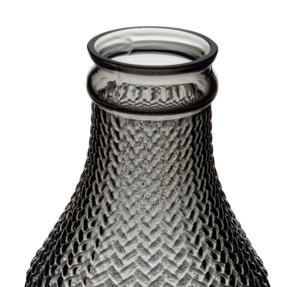 Taja Vase gris en verre décoration^Banak Clearance