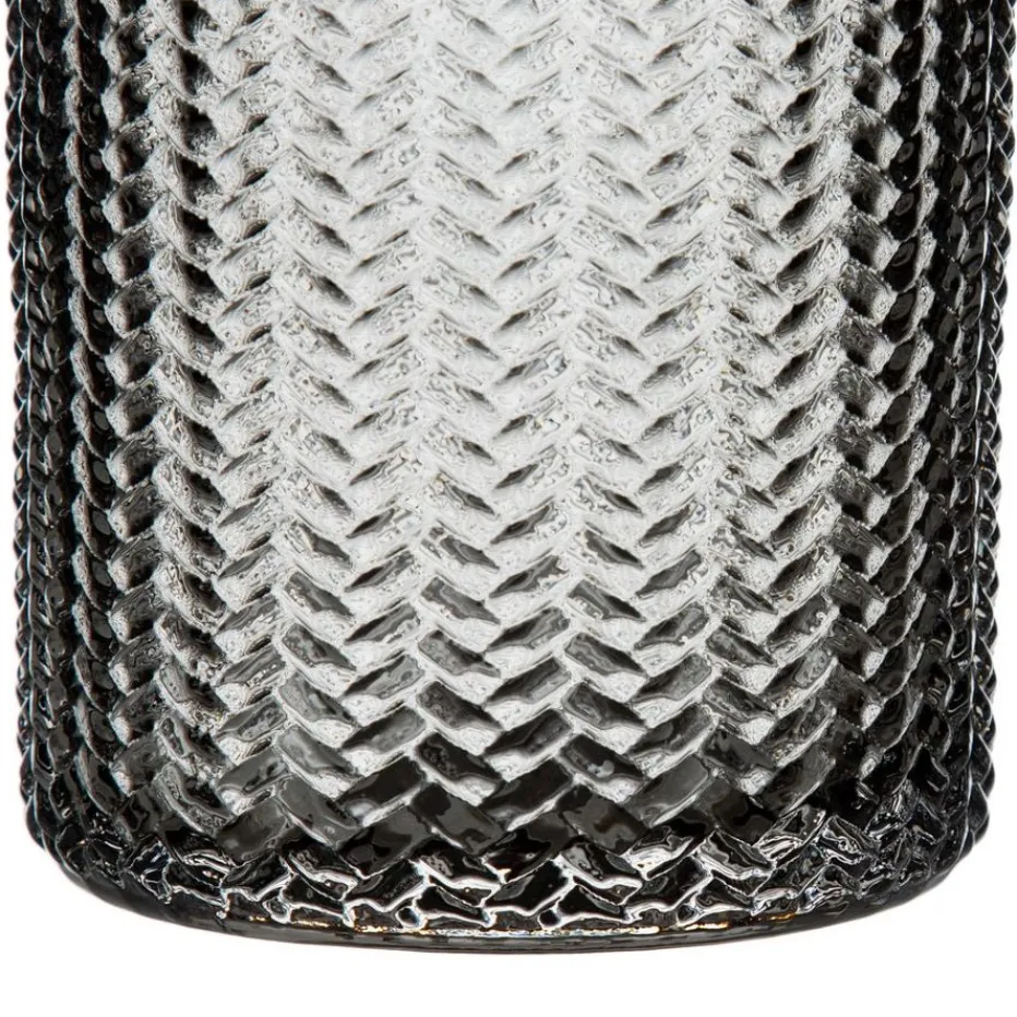 Taja Vase gris en verre décoration^Banak Clearance