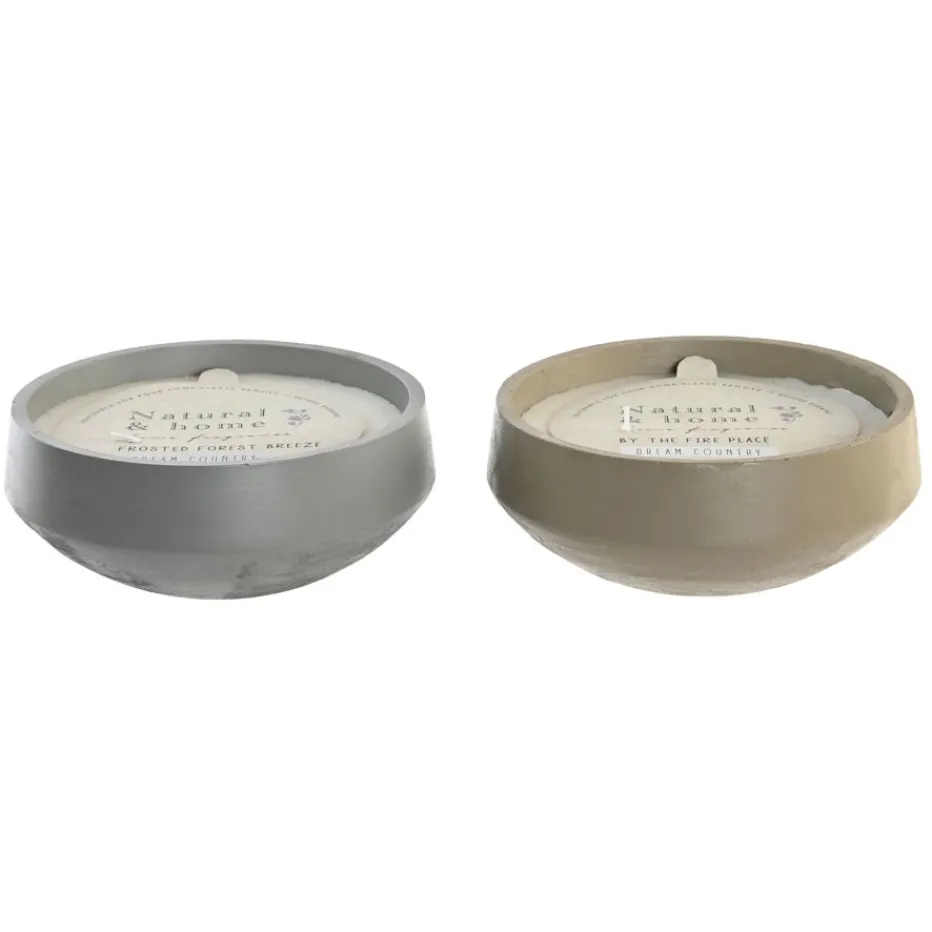 Taman Sort de 2 bougies en ciment et en cire^Banak Clearance
